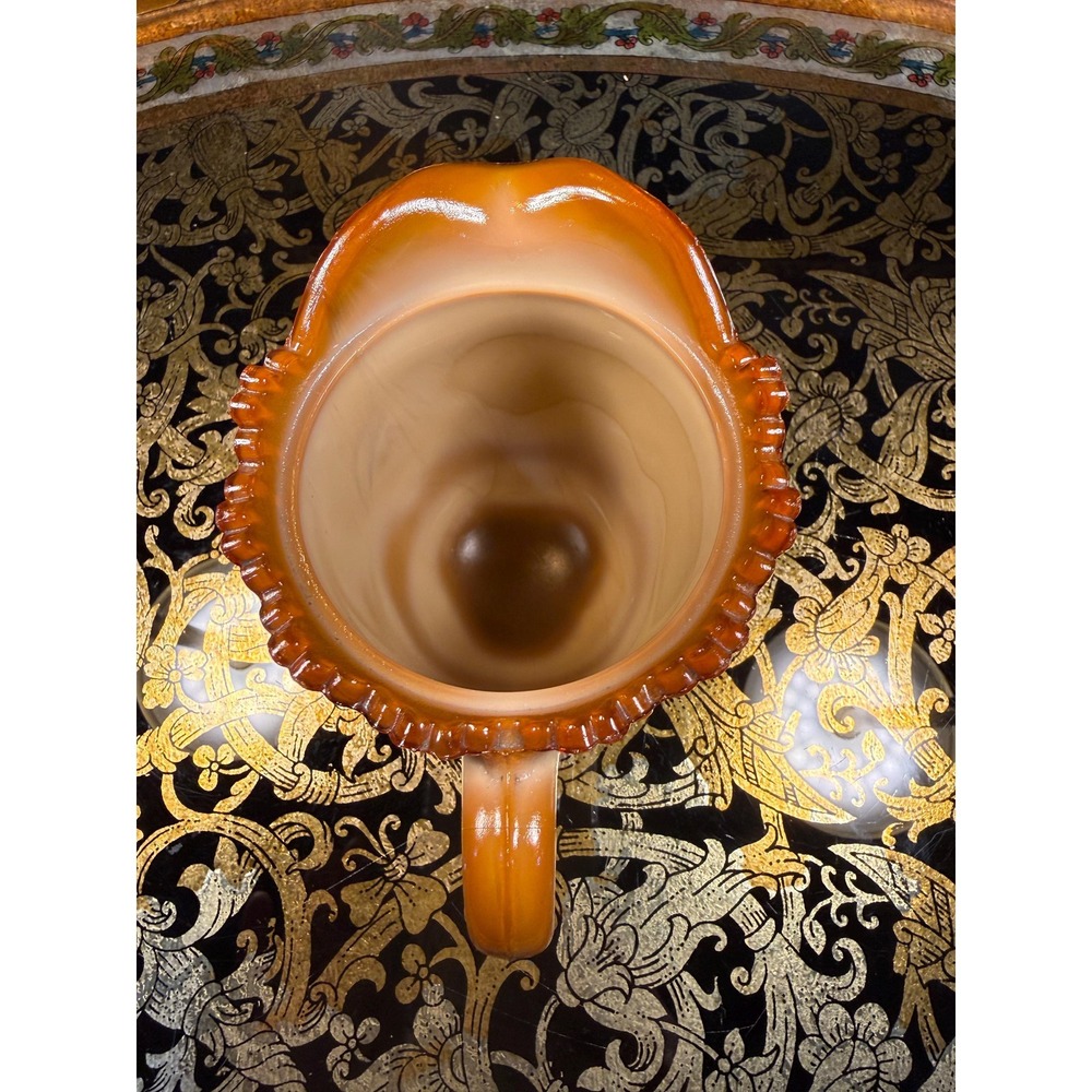 Antique‎ Greentown Dewey Chocolate Slag Glass Creamer c.1898 - Picture 8 of 17